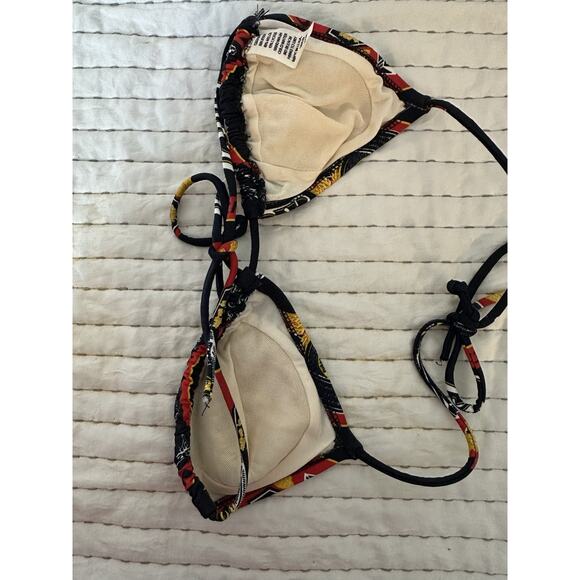 Vintage Budweiser Triangle String Bikini Top Only King Of Beer Bud Navy Swim - Picture 9 of 13